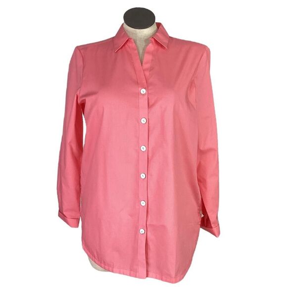 FOXCROFT for APPLESEEDS Top Women 16 Pink Wrinkle Free Blend Long Sleeve - Picture 1 of 8